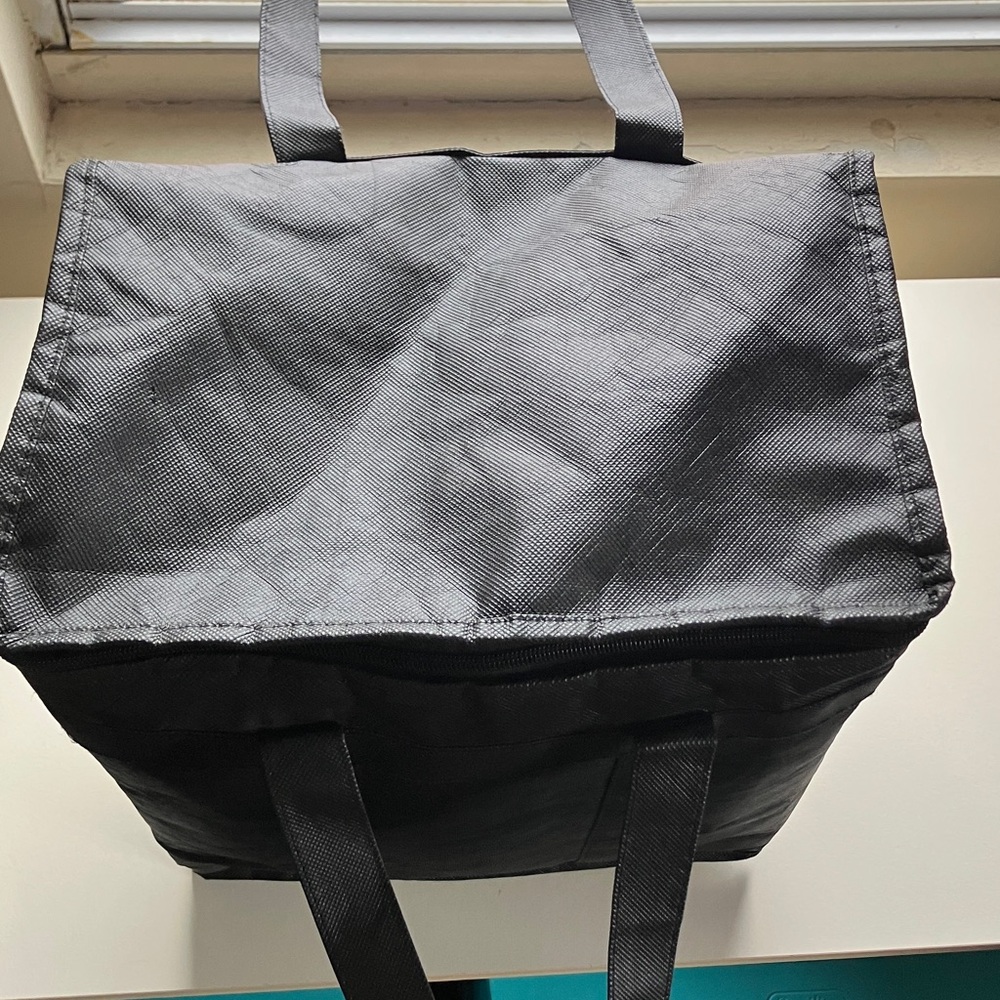 Insulated Silver and Black Bag